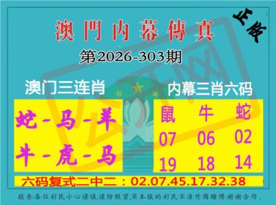 内幕传真三肖版