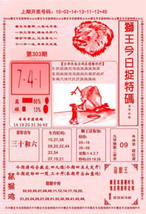 狮王今日抓特码