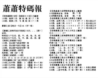 萧萧特码报